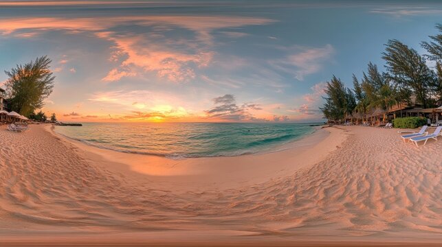 Sunset Paradise: 360? Beach Bliss at Tropical Resort