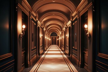 Fototapeta premium A lavish corridor in a high-end bank.