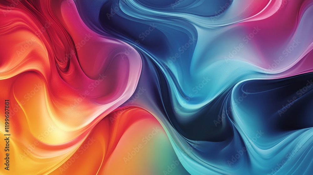 Poster Abstract colorful wavy pattern background