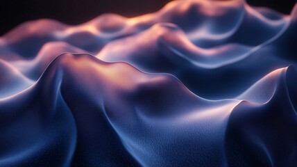 Obraz premium flowing gradient of rich blue tones creates mesmerizing visual effect, showcasing smooth, undulating shapes that evoke sense of calm and tranquility