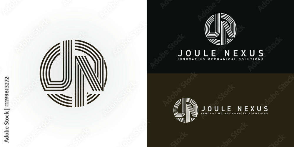 Aufkleber the dynamic logo design features the initials jn elegantly intertwined, creating a unique striking s