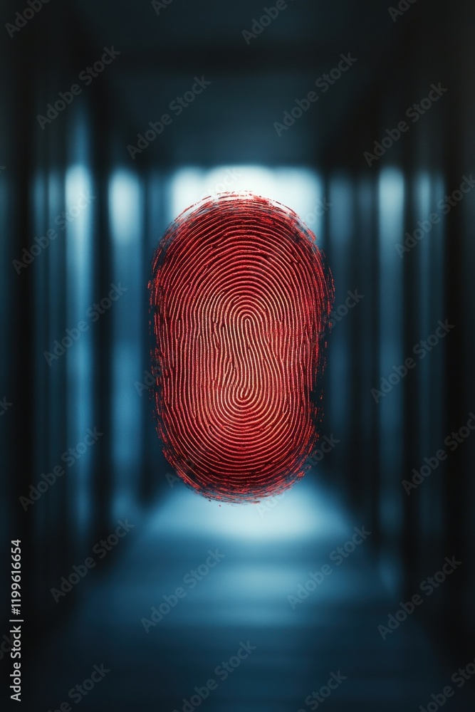 Poster digital fingerprint security measures cyber environment visual representation modern technology abst