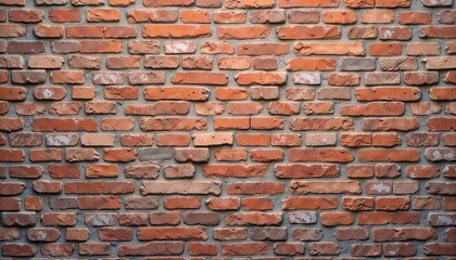 Textured red brick wall with a rustic finish, perfect for background design