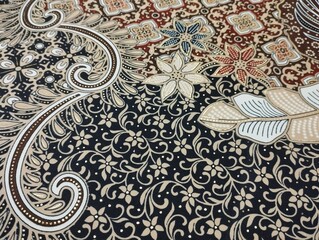 Flora, batik, micro dot cloth texture, gold, yellow, grey, blue, green, brown color natural...