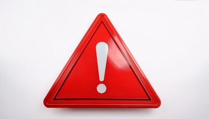 a red triangle with a white exclamation mark in the center, a symbol of warning, caution, or danger. This sign indicates potential hazard and the need for attention