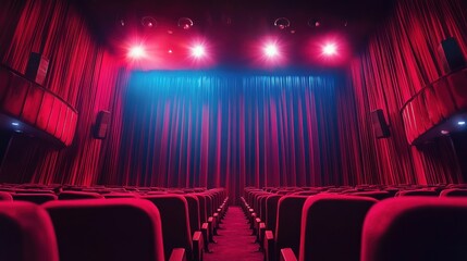 Empty Cinema Theater: Awaiting the Show