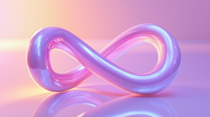Fototapeta premium Infinity Symbol 3D Render of a Polished Purple Glass Lemniscate