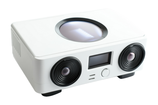 Stylish white speaker with modern design and sleek features suitable for home audio enjoyment