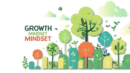 A poster with a tree and the words growth mindset