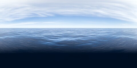 Fototapeta premium Serene Ocean Panorama Stunning Blue Water and Sky HDR