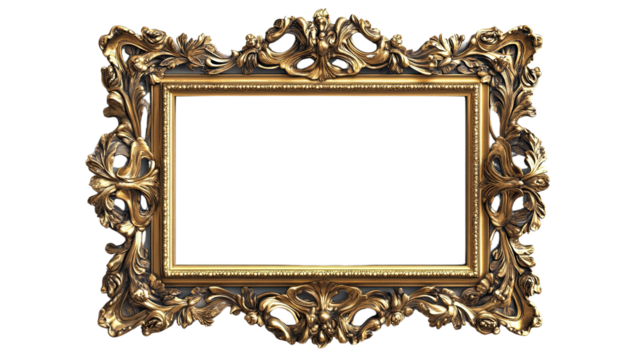 Ornate Gold Picture Frame: An elegant, ornately designed gold picture frame adds a touch of vintage charm and sophistication to any space, perfect for showcasing treasured memories or artwork.