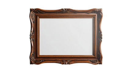 Ornate Picture Frame:  A classic, ornate wooden frame with an intricately carved design, perfect for showcasing your prized artwork or treasured photographs. Its rich.