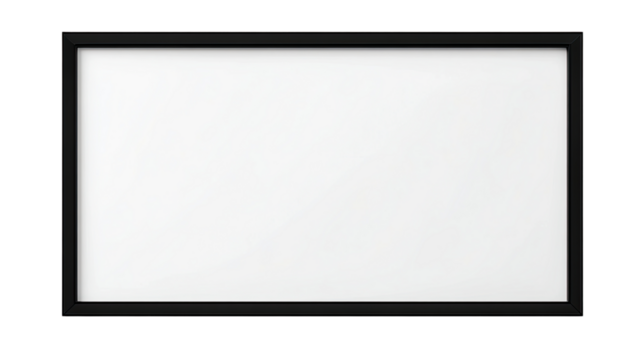 Blank Canvas: A minimalist black frame, framing a blank canvas, ready to be filled with your creative visions. The simple design and blank surface provide a clean and modern aesthetic.