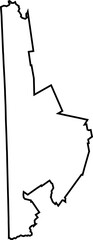 Outline Contour Map of the Oxford County / Maine / United States of America 