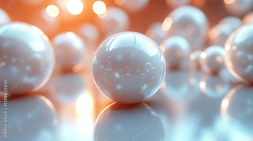 Poster floating spheres in a dynamic abstract business background