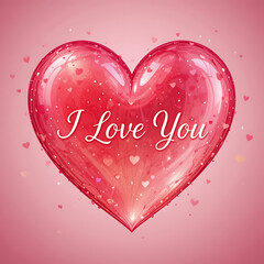 Heart with 'I Love You' Text - Romantic Message for valentine day