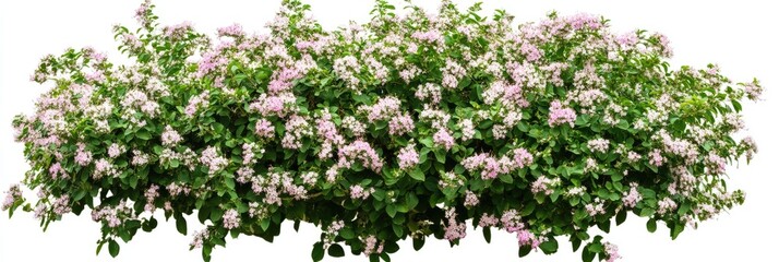 Fototapeta premium Big Blooming Garden Bush - Top View on White Background Vector Illustration