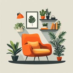 Cartoon Style Home Decor: Comfort and Practicality in Furniture, Plants, and Household Items