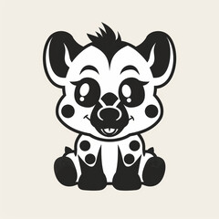 Fototapeta premium Cute Flat Vector Logo Featuring a Playful Hyena Design