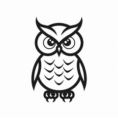 Naklejka premium Cute Owl Vector Logo Outline for Design and Branding Purposes
