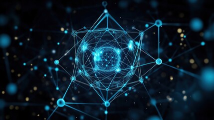 Fototapeta premium Abstract Network Structure: Interconnected Nodes and Global Connectivity