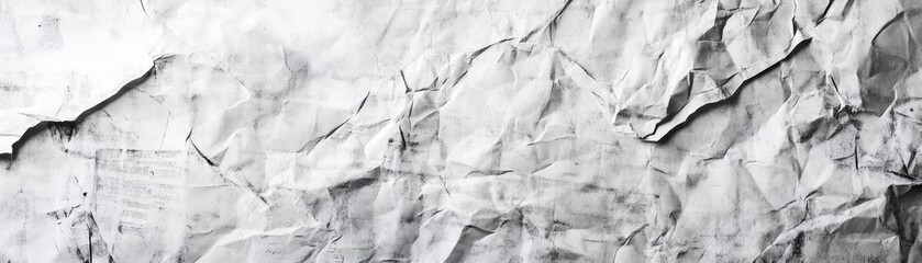 Fototapeta premium Crumpled Grey and White Paper Abstract Texture