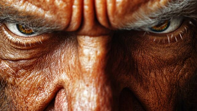 Close-up of an Angry Old Man's Face, angry face, aggression, anger, detail, eyes
