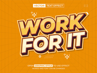 work for it editable text, font effect, 3d text for title