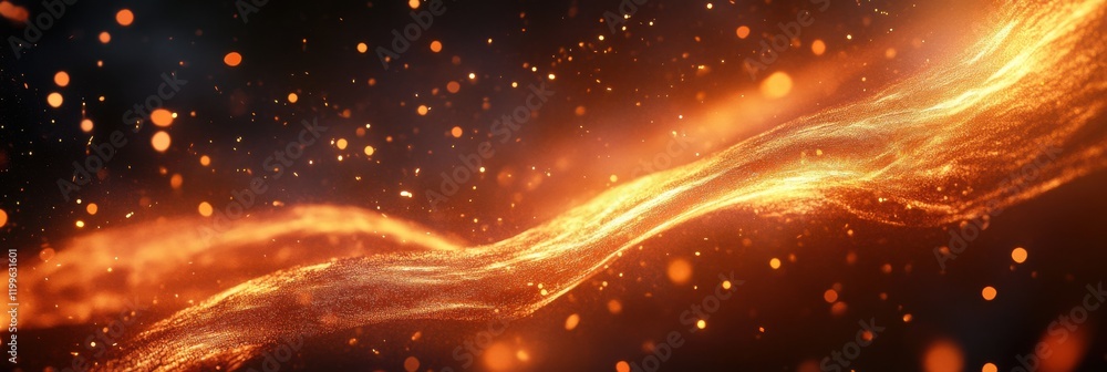 Aufkleber abstract flowing light patterns with sparks and glowing energy swirls