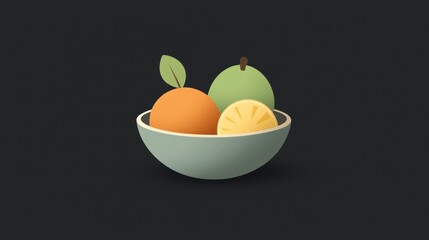 A bowl of fresh fruit orange, lime, pineapple.