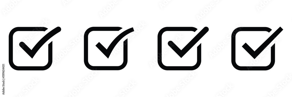 Aufkleber checkmark icons. checkmark vector set. approved symbol. check mark icon. correct vote choice isolate