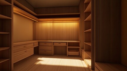 Modern Wooden Closet With Ample Storage Space