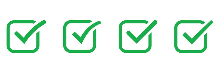 Vector Green Check Mark Icon. Abstract Green Check Mark Symbol for Approvals, Verifications, or Success.