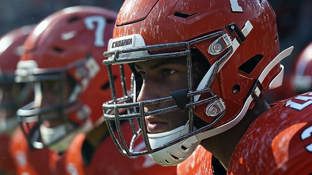American Football Player in Helmet, Close Up, game, sport, athlete, team, competition