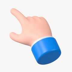 Pointing hand 3d clipart, business graphic