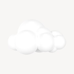 3d rendering cloud clipart, cute collage element
