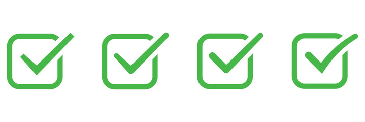 Vector Green Check Mark Icon. Abstract Green Check Mark Symbol for Approvals, Verifications, or Success.