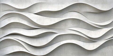 Abstract white wave pattern background texture.