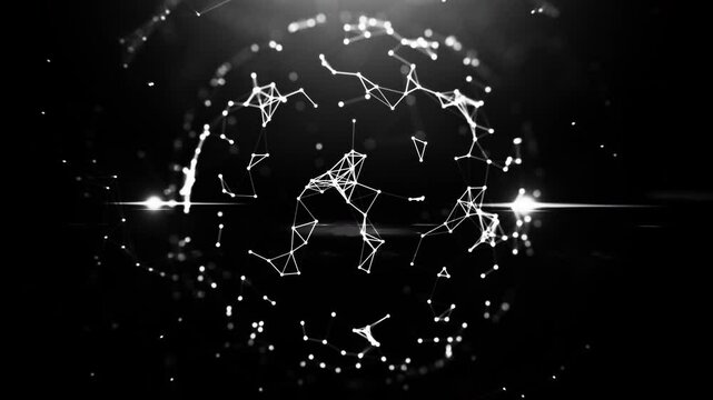 Abstract connection dots stock video USA, Connection, Technology, Computer Network, Digitally Generated Image BG, Metaverse, Blockchain, NFT, Bitcoin 4K stock video