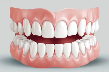  white teeth and gums, arranged in a curved formation
