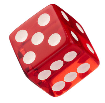 Clean red dice isolated on white