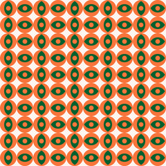 Guarana Flower Fruit Orange Green Circle Eye Geometric Pattern Background