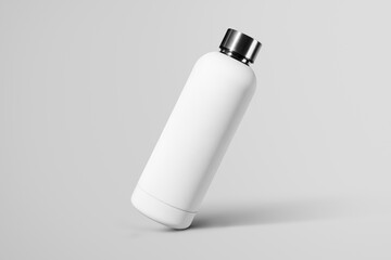 White water bottle in stainless steel with design space