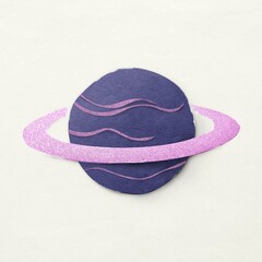 Colorful paper craft Saturn clip art design