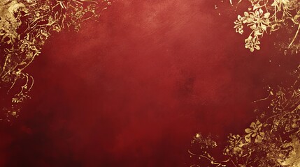 Chinese New Years, A red background with gold accents and a flowery border