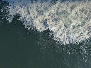 Ariel view of waves on the sea 