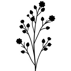 black and white floral tree