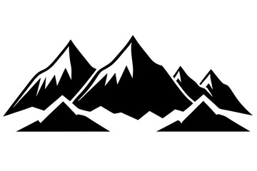 Set of Mountain Silhouette Vector Illustrations - SVG