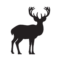Deer silhouette vector file isolated with white background