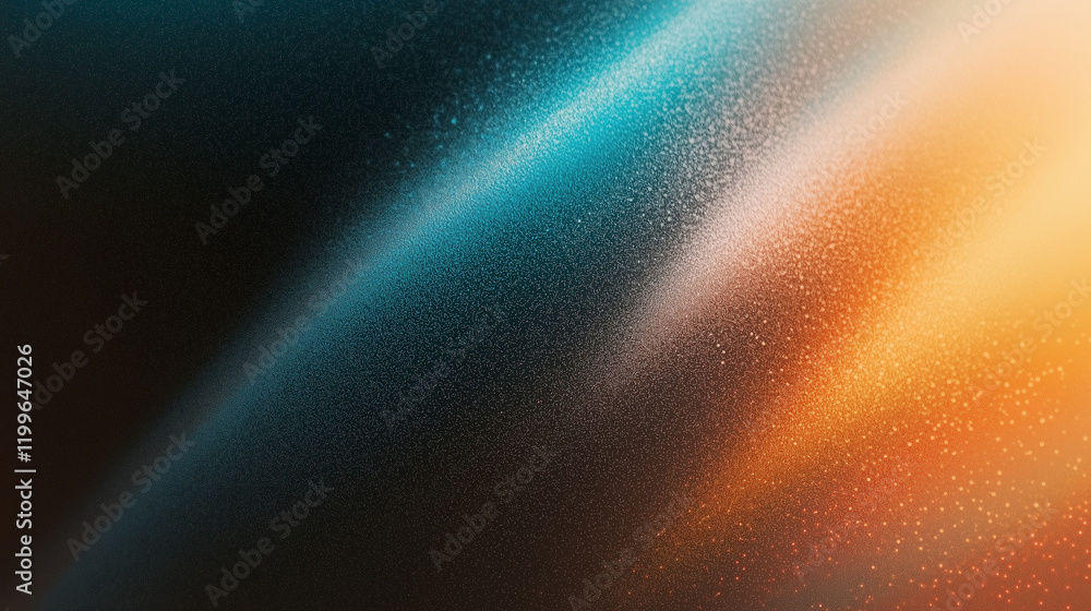 Aufkleber Abstract gradient background with blue, brown, and orange tones featuring grainy texture and soft lines for digital design, print, or wallpaper. High-detail, ultra-realistic vector illustration inspir